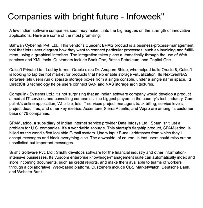 Companies with bright future – Infoweek”