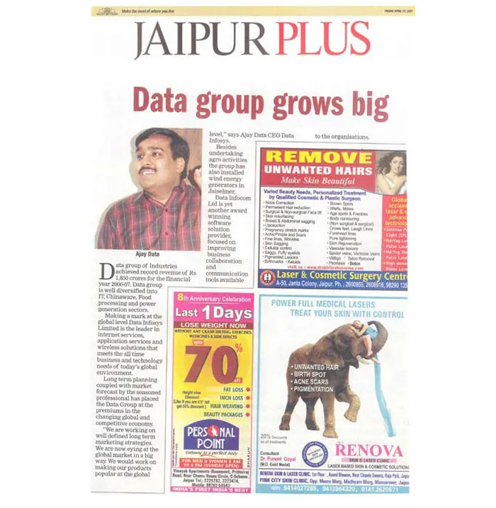 Data Group grows big- 27 April, Jaipur Plus