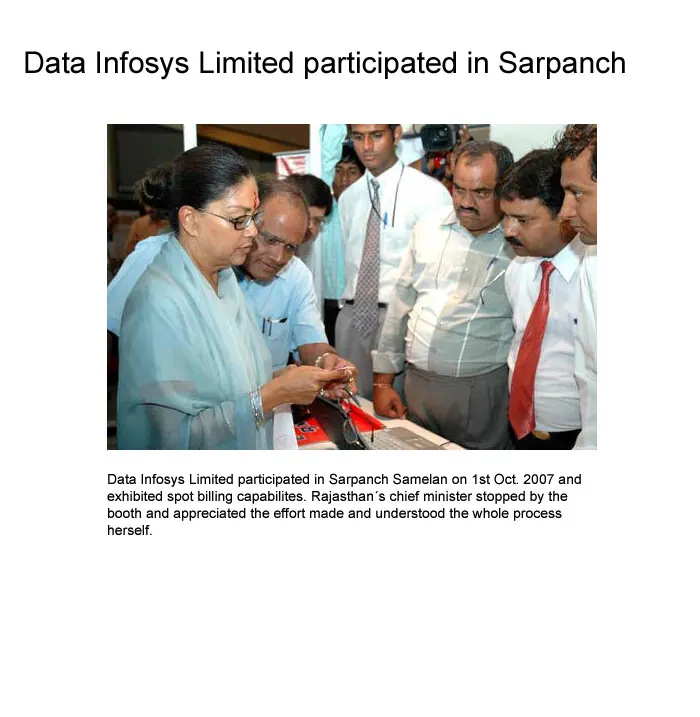 Data Ingenious Global Limited (Formerly Known as Data Infosys) participated in Sarpanch Samelan on- 1st Oct. 2007