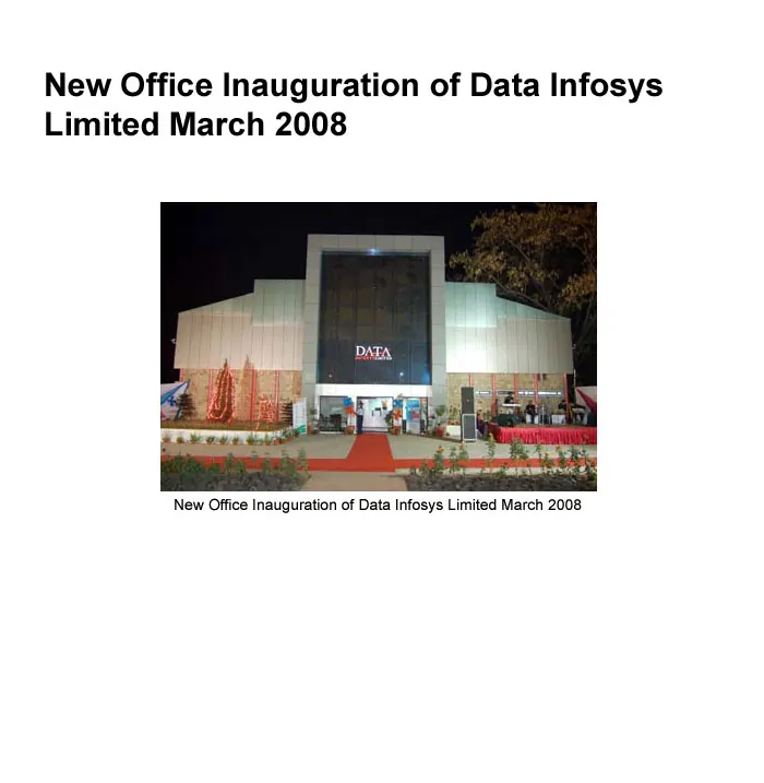 New Office Inauguration of Data Ingenious Global Limited (Formerly Known as Data Infosys)- March 2008