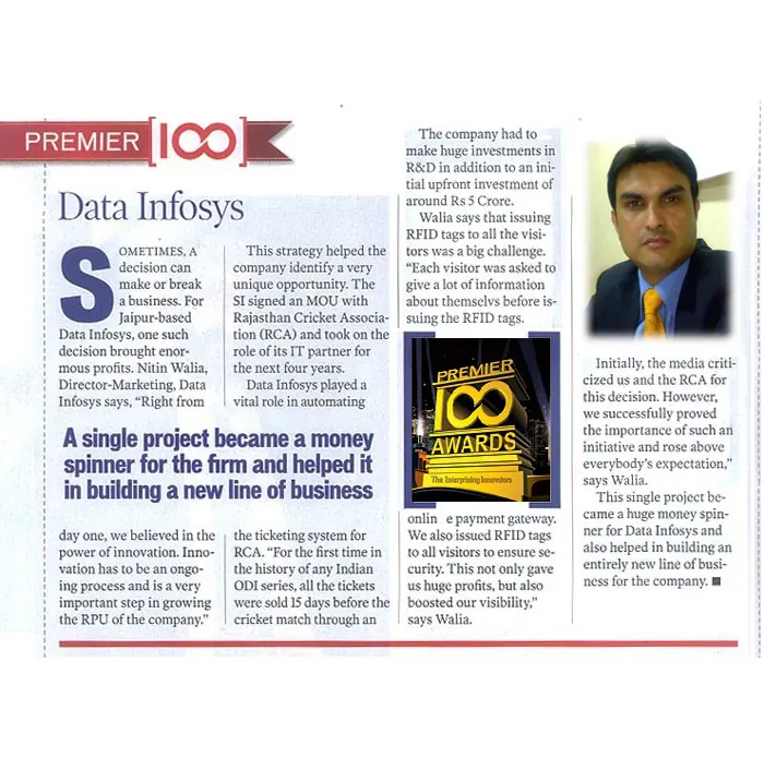 Data Ingenious Global Limited (Formerly Known as Data Infosys limited) GOT 100 PREMIER AWARD “THE ENTERPRISING ENTREPRENEURS” CONSECUTIVELY SECOND YEAR AGAIN….