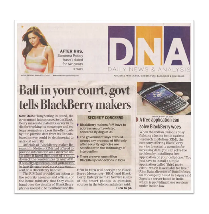 Solution for all BlackBerry users from India by an Indian Company