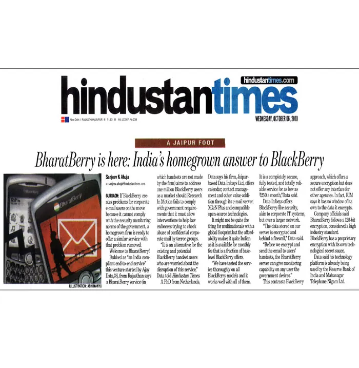 BharatSync is here:India’s homegrown answer to BlackBerry- 6th October,