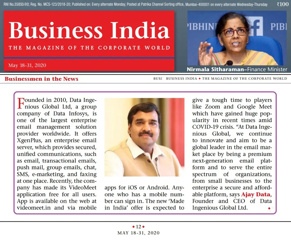 Founded in 2010, Data Ingenious Global Ltd, a group company of Data Infosys, is one of the largest enterprise mail  management solution provider world wide.